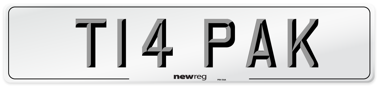 T14 PAK Number Plate from New Reg
